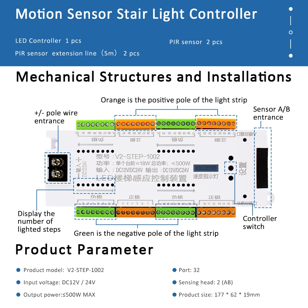 12V LED Stair PIR Motion Senso - Motion Sensor Pir Wired ulasan dan harga