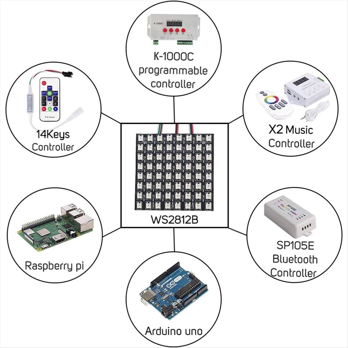A36R WS2812B Dot Matrix Screen - Rgb Led Matrix 8X8 ulasan dan harga