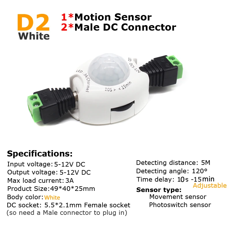 PIR Motion Sensor Switch 12V D - Motion Sensor Pir Wired ulasan dan harga