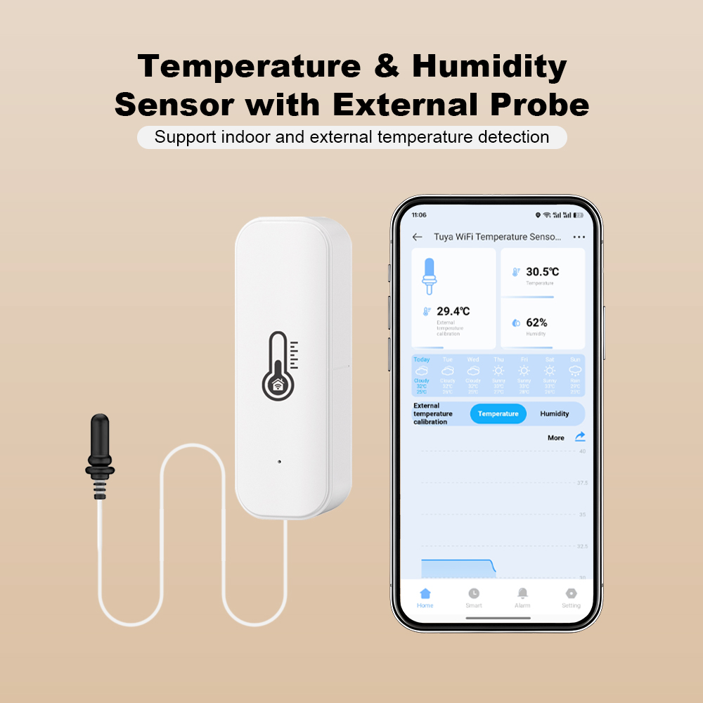 2026 New Tuya WiFi Humidity Te - Temperature Humidity Sensor ulasan dan harga